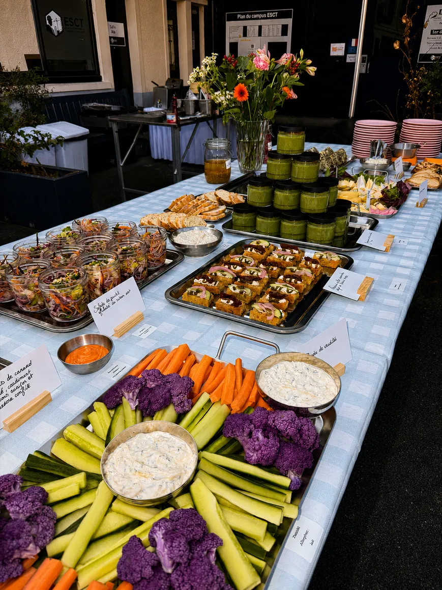 Grand buffet Great : crudités, verrines, pièces salées et bouquets